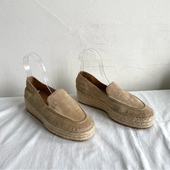 Joie Dafni Fawn Suede Wedge Espadrilles Loafer Shoes - Picture 1 of 15
